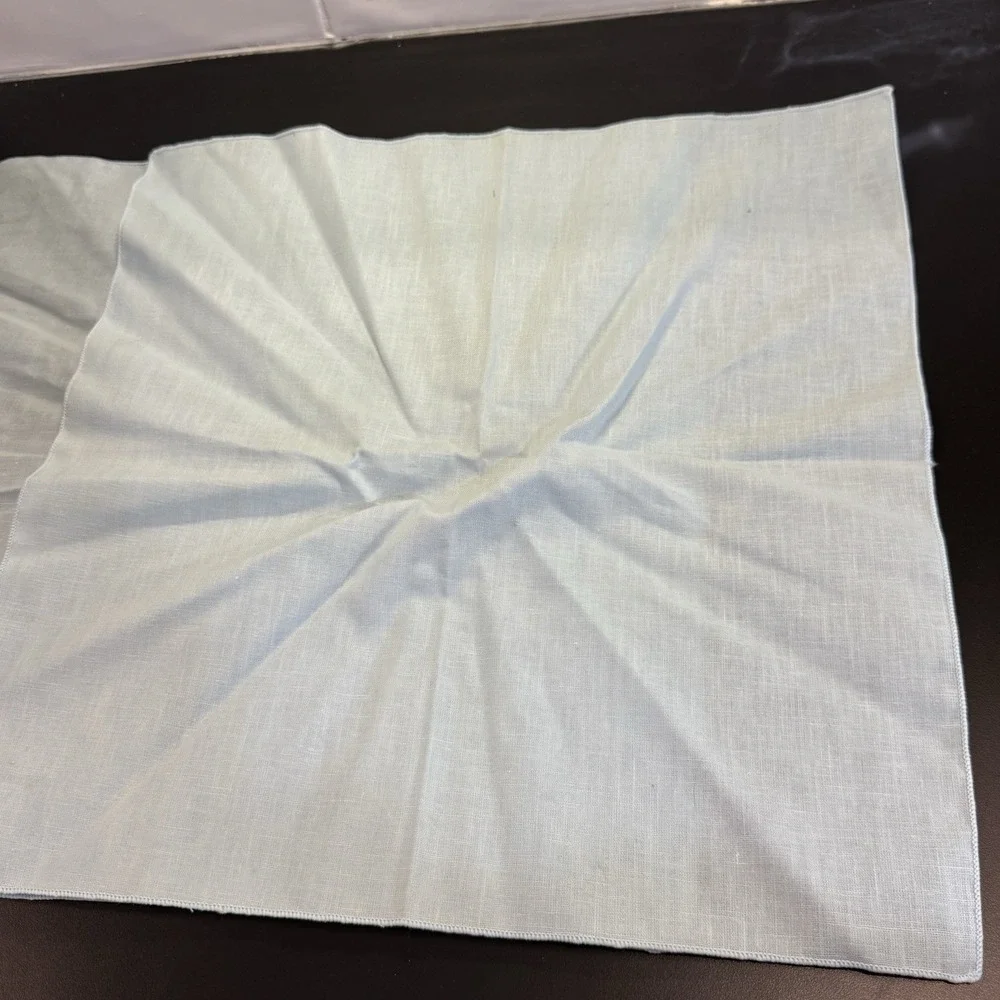 Vintage Cloth Linen Napkins Baby Blue  18